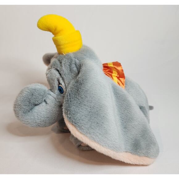 Disney Store Dumbo Elephant Plush Grey Yellow Hat Cartoon Movie 10" - Picture 3 of 7